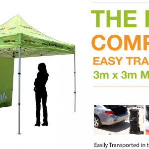 The new compact, easy transport 3m x 3m marquee