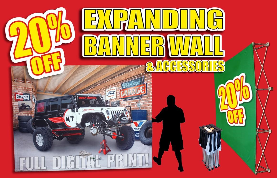 20% off Expanding Banner Wall & Accessories