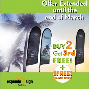 Feb 2018 - Paddle Banners deal. Buy 2 and get 1 free
