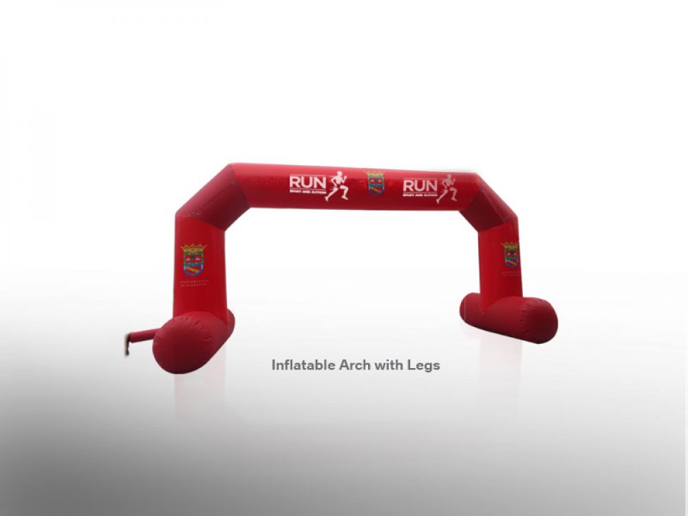 Inflatable arch with legs