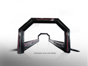 Inflatable arch with walls