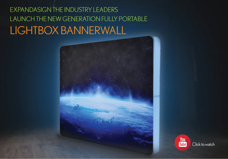Expandasign the industry leaders launch the new generation fully portable lightbox bannerwall