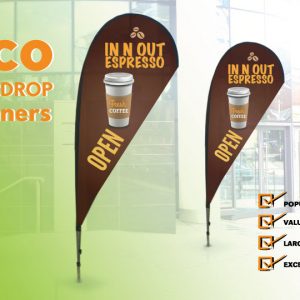 Eco Teardrop Banners, Popular size, value for money, large print area, excellent quality