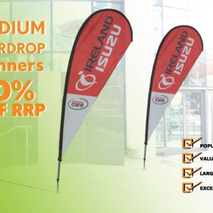 Medium teardrop banners 20% off RRP
