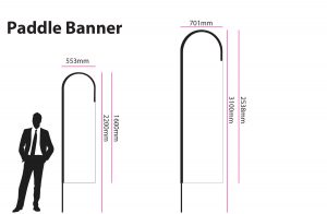 Paddle banner sizes