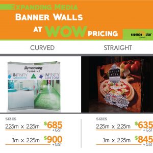 Expanding media banner walls