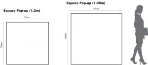 Square pop up banner sizes