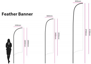Feather banner sizes